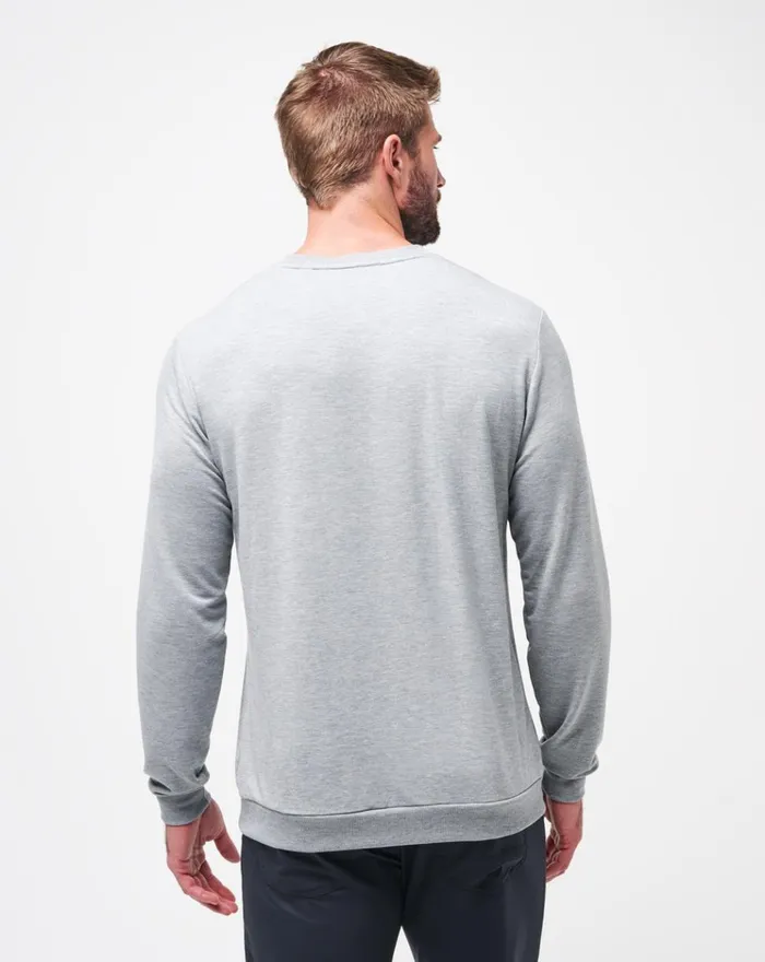 Men Hoodies and Sweatshirts TravisMathew AMENITIES CREW Heather Light Grey