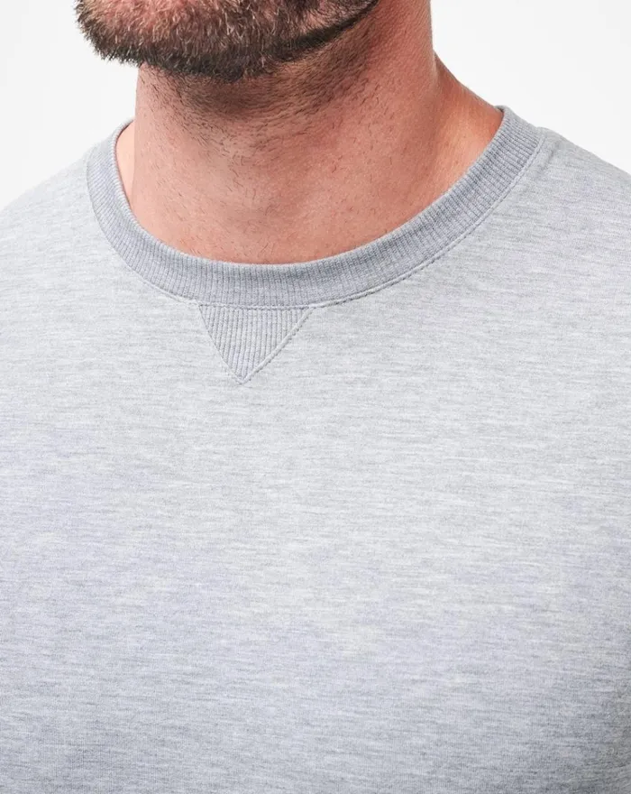 Men Hoodies and Sweatshirts TravisMathew AMENITIES CREW Heather Light Grey
