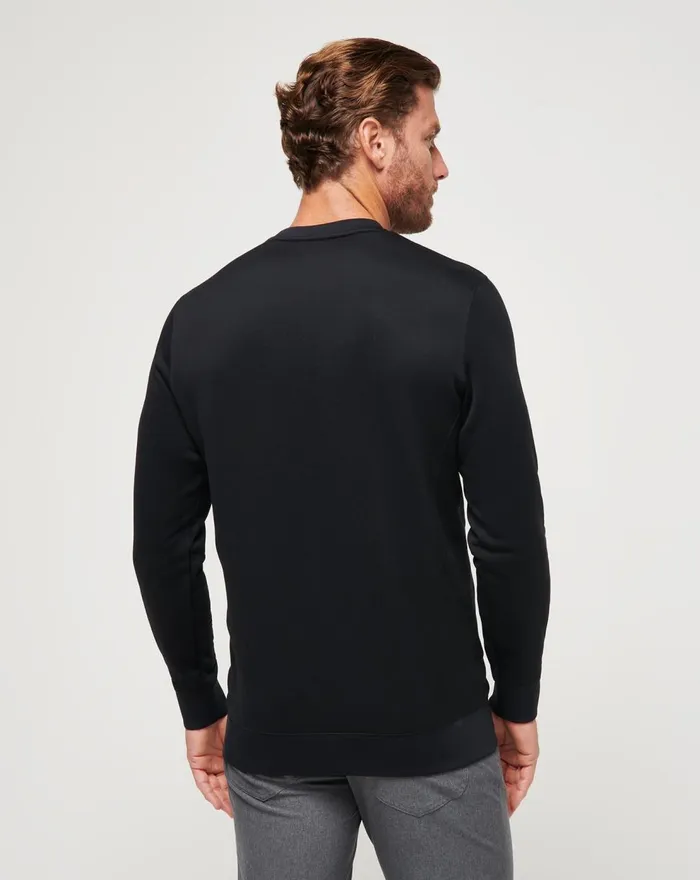 Men Hoodies and Sweatshirts TravisMathew AXIS POLAR FLEECE CREW Black