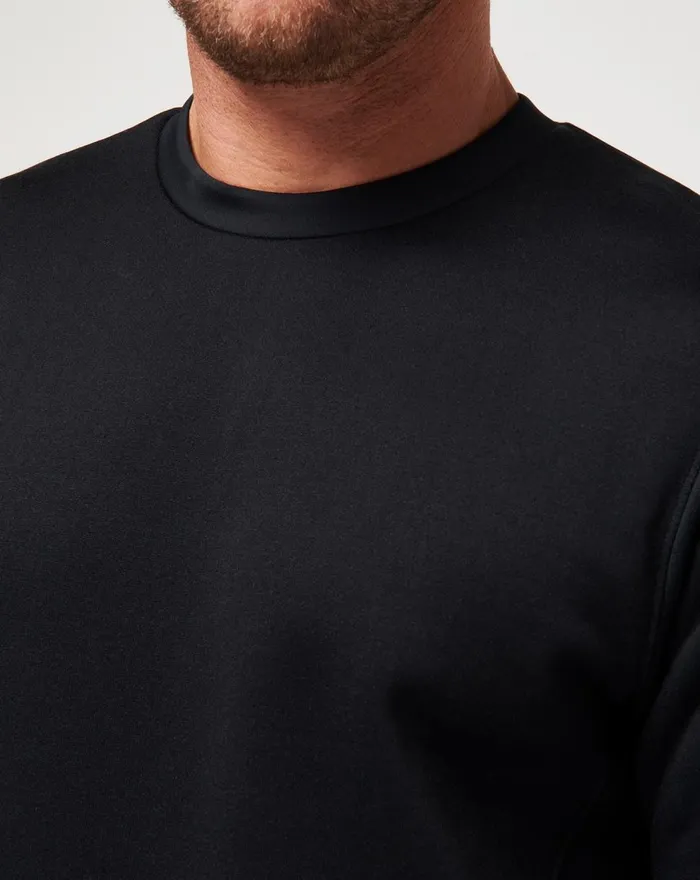 Men Hoodies and Sweatshirts TravisMathew AXIS POLAR FLEECE CREW Black