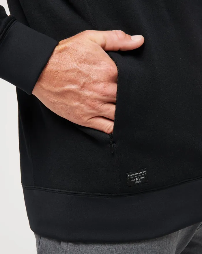 Men Hoodies and Sweatshirts TravisMathew AXIS POLAR FLEECE CREW Black