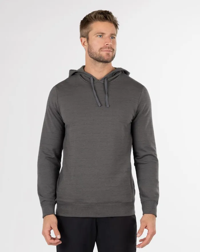 Men Hoodies and Sweatshirts TravisMathew CLOUD HOODIE SLUB Grey Pinstripe