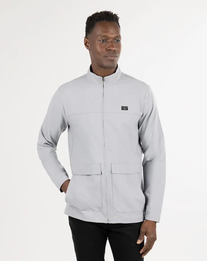 Men Hoodies and Sweatshirts TravisMathew EXECUTIVE SUITE FULL ZIP Heather Light Grey