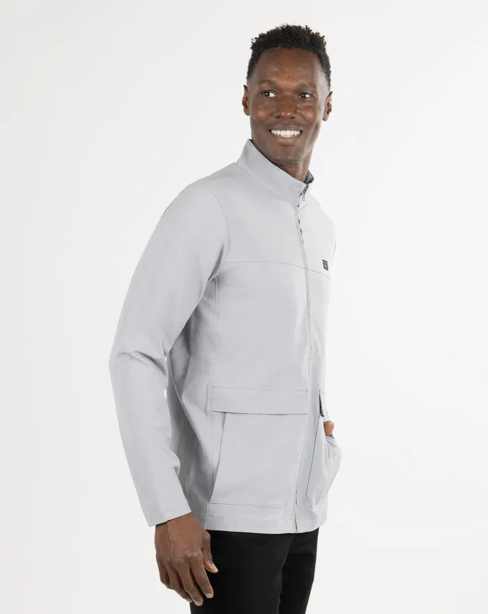 Men Hoodies and Sweatshirts TravisMathew EXECUTIVE SUITE FULL ZIP Heather Light Grey