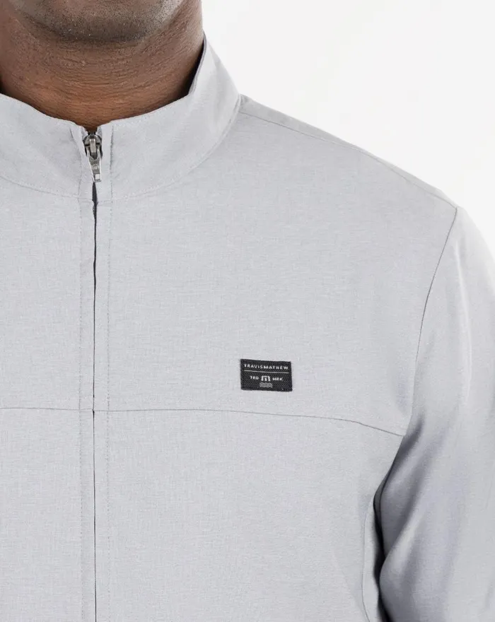 Men Hoodies and Sweatshirts TravisMathew EXECUTIVE SUITE FULL ZIP Heather Light Grey
