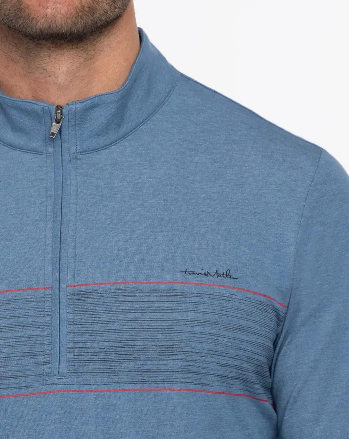 Men Hoodies and Sweatshirts TravisMathew SPLASH OF COLOR QUARTER ZIP Heather Mid Blue Men Hoodies and Sweatshirts TravisMathew SPLASH OF COLOR QUARTER ZIP Heather Mid Blue
