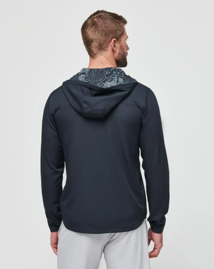 Men Hoodies and Sweatshirts TravisMathew TECH HOODIE QUARTER ZIP Black Floral