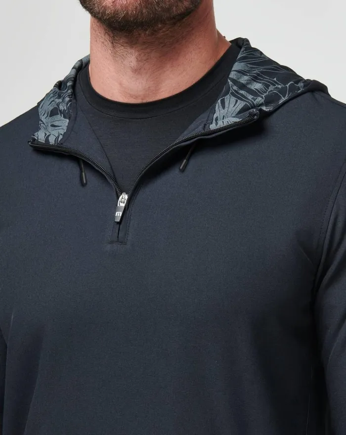 Men Hoodies and Sweatshirts TravisMathew TECH HOODIE QUARTER ZIP Black Floral