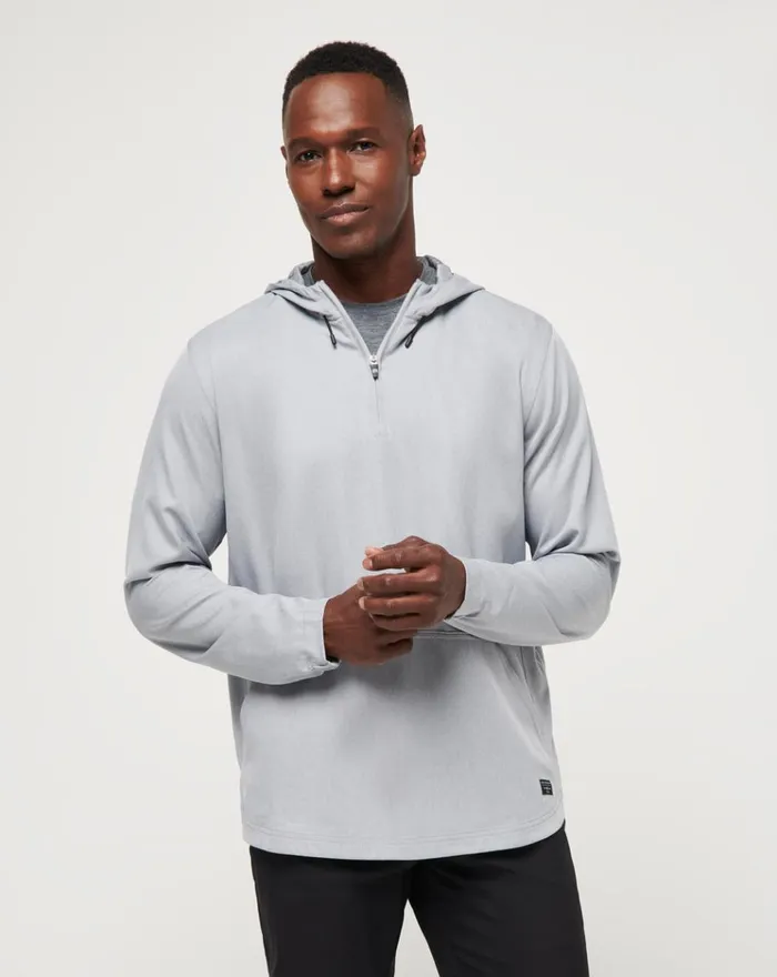 Men Hoodies and Sweatshirts TravisMathew TECH HOODIE QUARTER ZIP Heather Sleet Floral