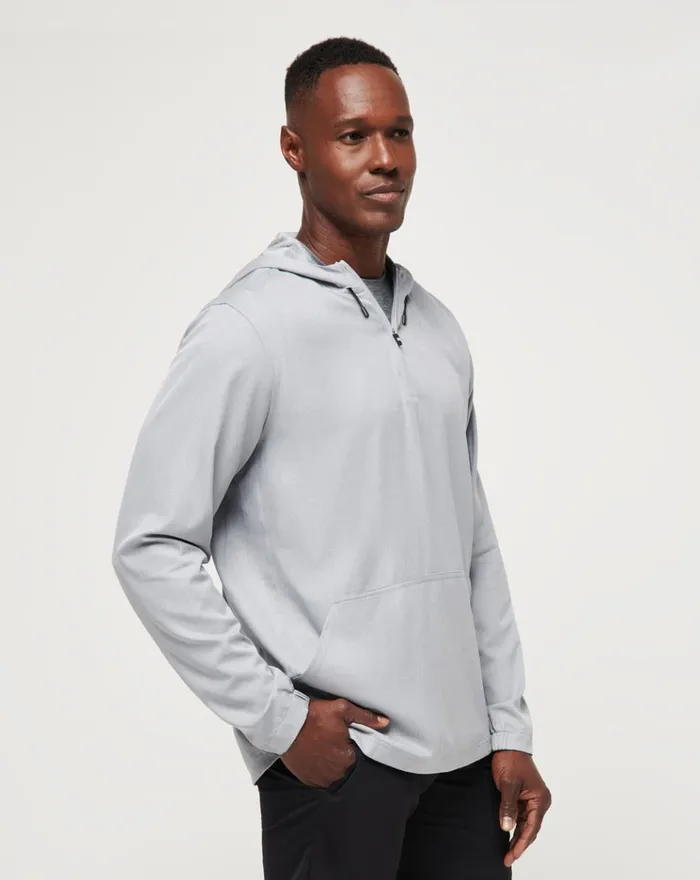 Men Hoodies and Sweatshirts TravisMathew TECH HOODIE QUARTER ZIP Heather Sleet Floral