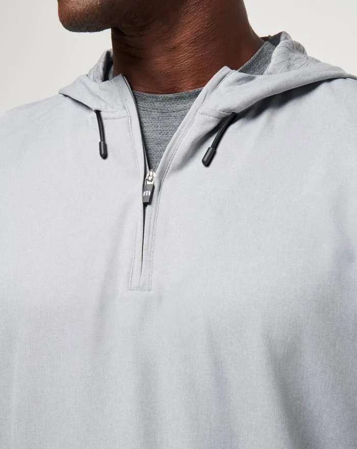 Men Hoodies and Sweatshirts TravisMathew TECH HOODIE QUARTER ZIP Heather Sleet Floral