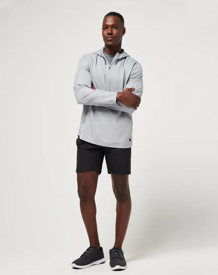 Men Hoodies and Sweatshirts TravisMathew TECH HOODIE QUARTER ZIP Heather Sleet Floral