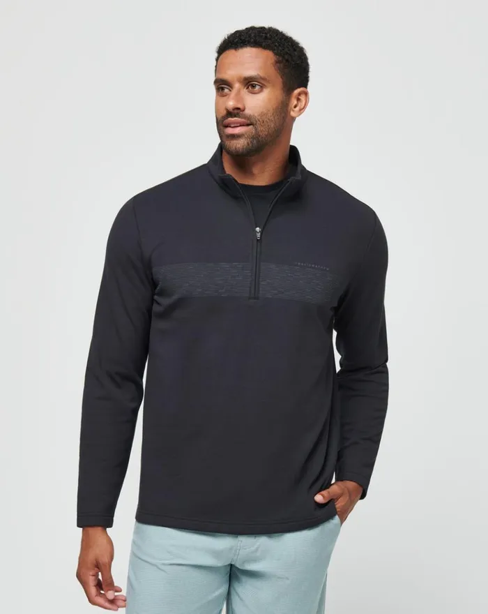Men Hoodies and Sweatshirts TravisMathew UPGRADED CHEST STRIPE QUARTER ZIP Blackcoronet Men Hoodies and Sweatshirts TravisMathew UPGRADED CHEST STRIPE QUARTER ZIP Blackcoronet