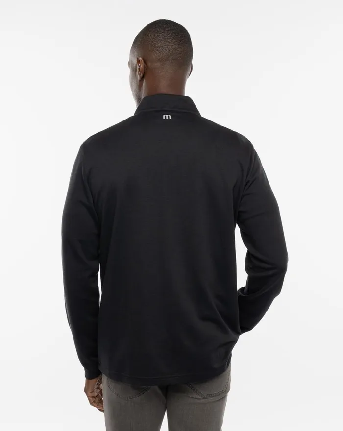 Men Hoodies and Sweatshirts TravisMathew UPGRADED STRIPED QUARTER ZIP Black Chest Stripe
