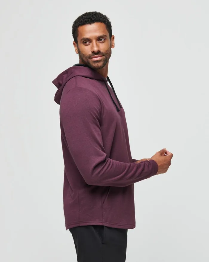 Men Hoodies and Sweatshirts TravisMathew UPGRADED TECH HOODIE Heather Mauve Wine