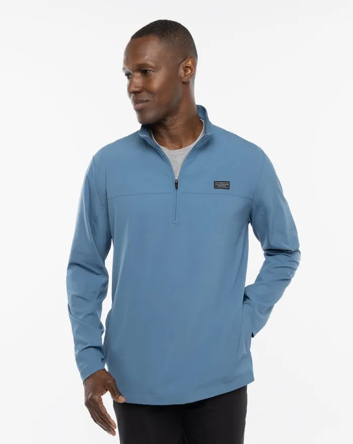 Men Hoodies and Sweatshirts TravisMathew WANDERLUST QUARTER ZIP Copen Blue
