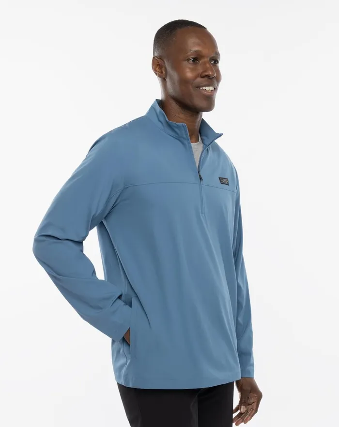 Men Hoodies and Sweatshirts TravisMathew WANDERLUST QUARTER ZIP Copen Blue