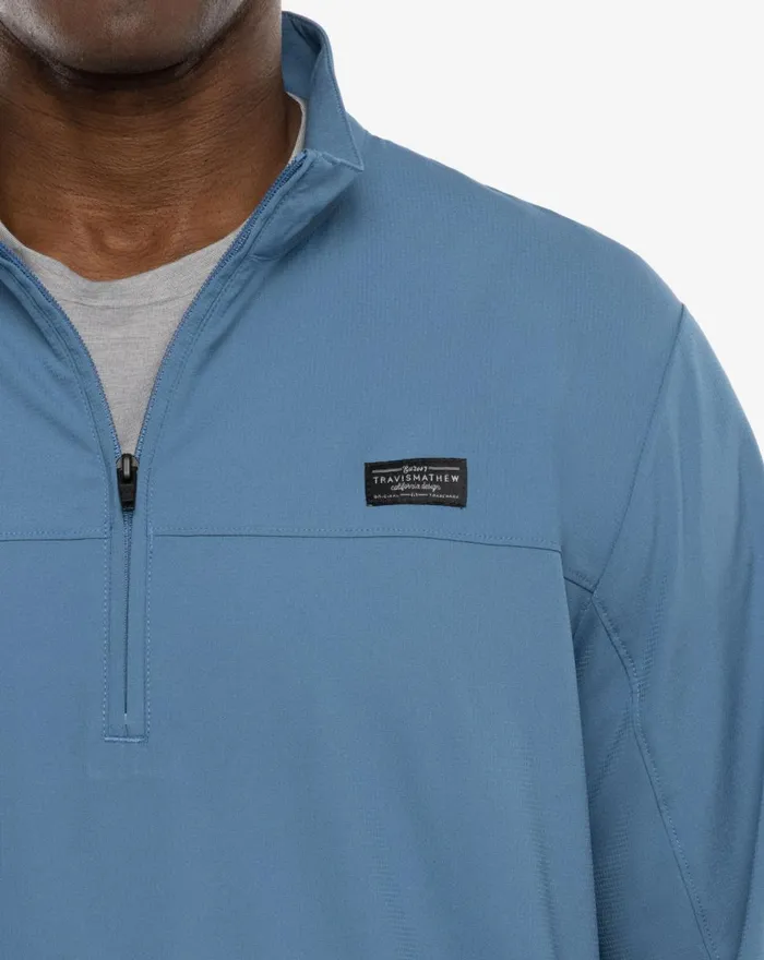 Men Hoodies and Sweatshirts TravisMathew WANDERLUST QUARTER ZIP Copen Blue