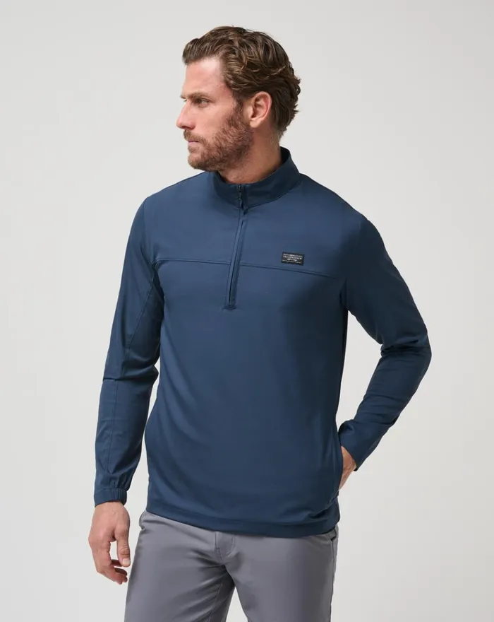 Men Hoodies and Sweatshirts TravisMathew WANDERLUST QUARTER ZIP Mood Indigo
