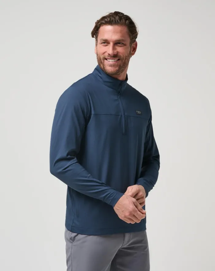 Men Hoodies and Sweatshirts TravisMathew WANDERLUST QUARTER ZIP Mood Indigo