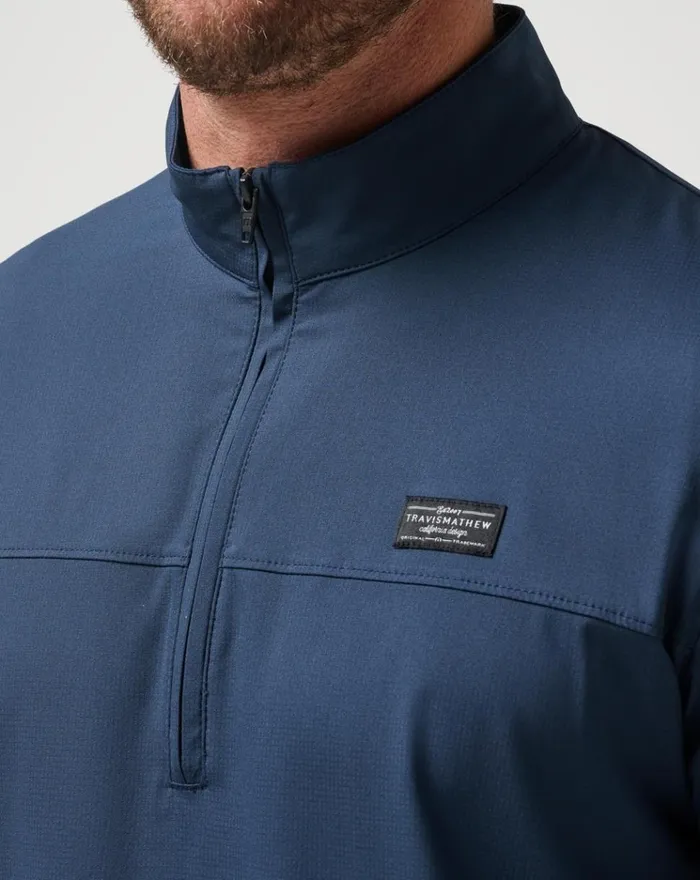 Men Hoodies and Sweatshirts TravisMathew WANDERLUST QUARTER ZIP Mood Indigo
