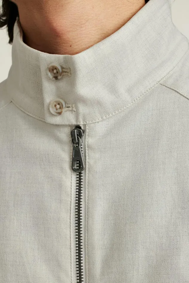 Men Jackets and Coats Bonobos Cotton Harrington Jacket Stone Twill