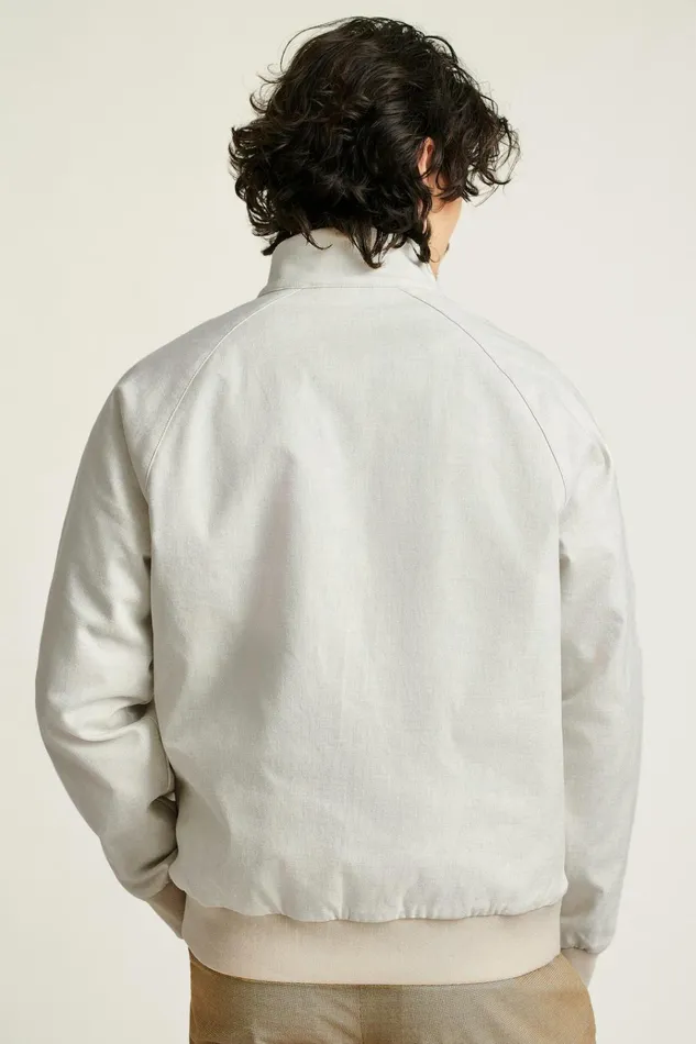 Men Jackets and Coats Bonobos Cotton Harrington Jacket Stone Twill