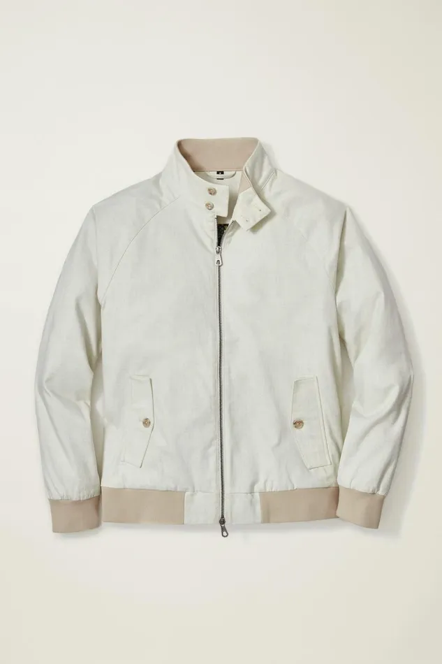 Men Jackets and Coats Bonobos Cotton Harrington Jacket Stone Twill