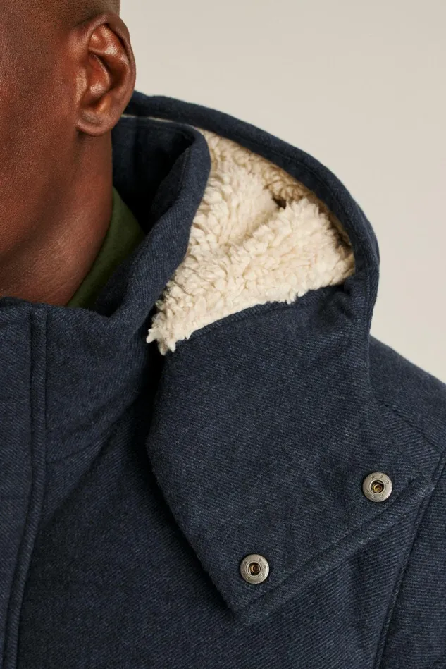 Men Jackets and Coats Bonobos Italian Wool Puffer Jacket Navy