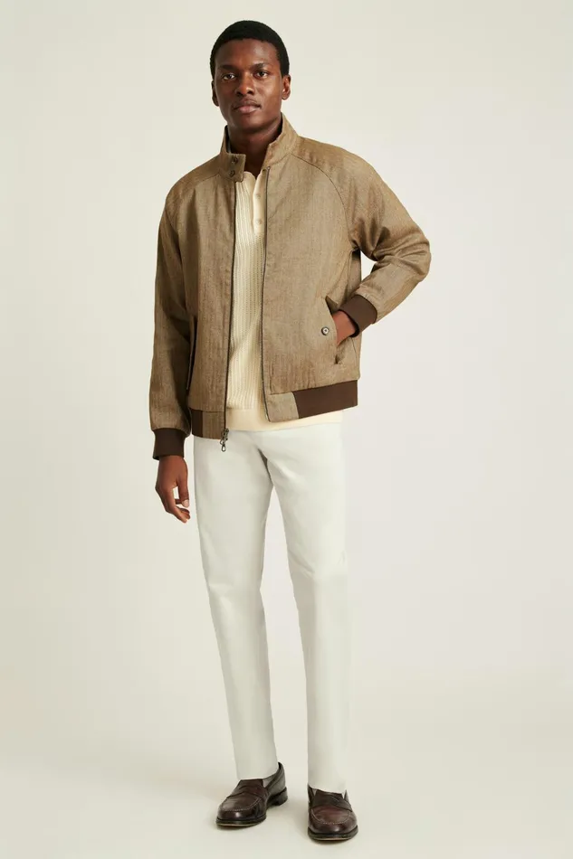 Men Jackets and Coats Bonobos Linen Harrington Jacket Light Brown Herringbone Men Jackets and Coats Bonobos Linen Harrington Jacket Light Brown Herringbone
