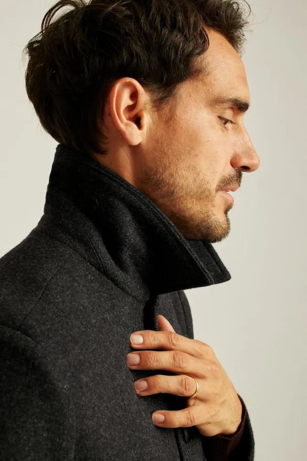 Men Jackets and Coats Bonobos The Italian Wool Car Coat Charcoal