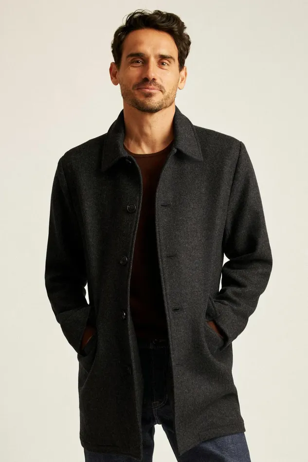 Men Jackets and Coats Bonobos The Italian Wool Car Coat Charcoal