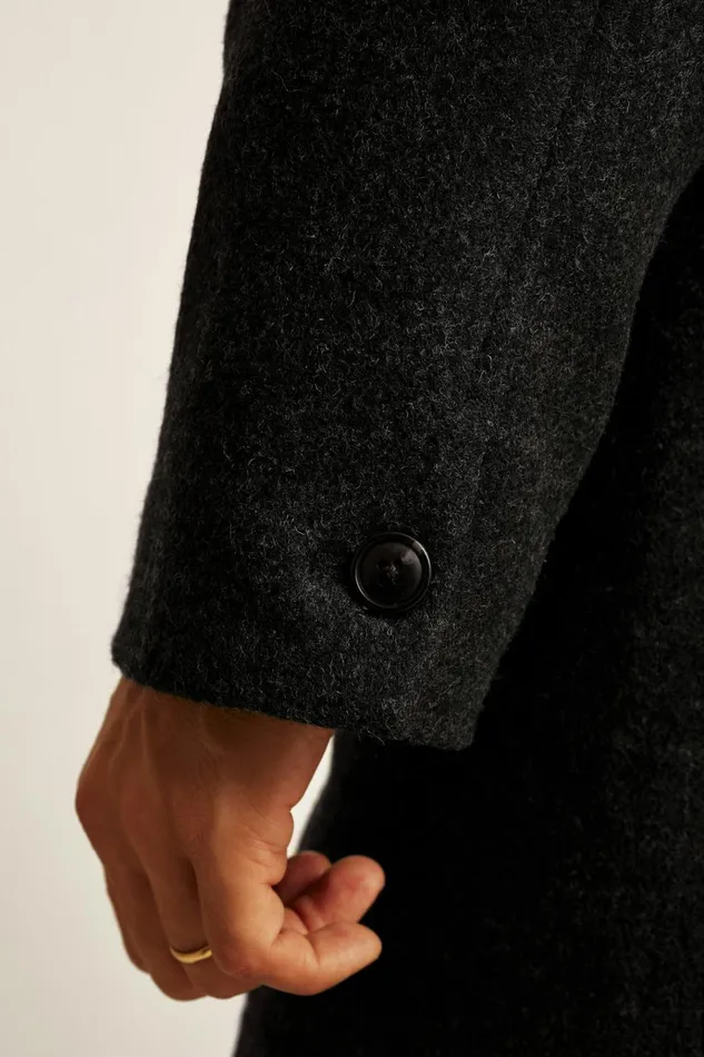 Men Jackets and Coats Bonobos The Italian Wool Car Coat Charcoal
