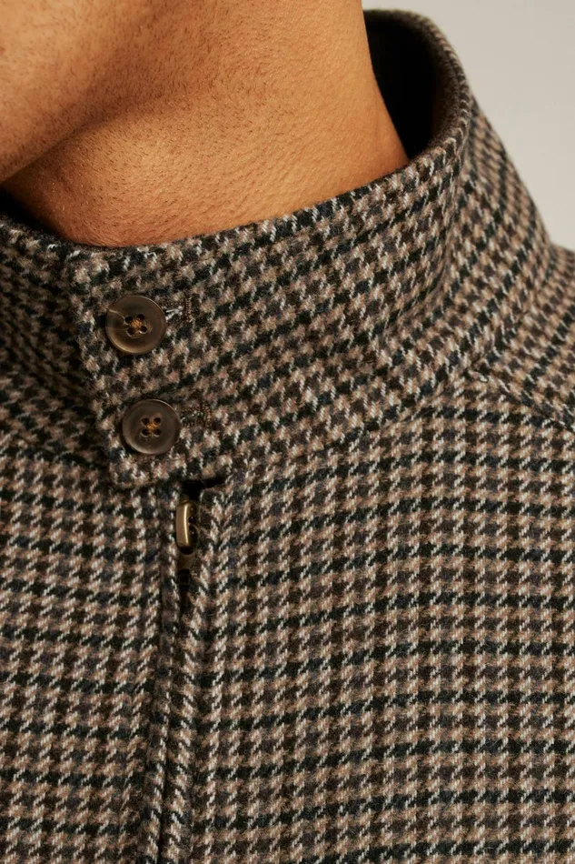 Men Jackets and Coats Bonobos The Italian Wool Harrington Jacket Brown Club Check