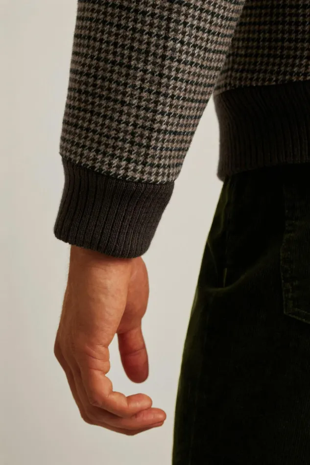 Men Jackets and Coats Bonobos The Italian Wool Harrington Jacket Brown Club Check