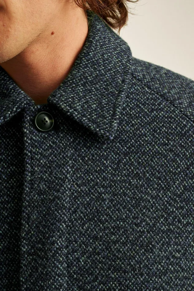 Men Jackets and Coats Bonobos The Italian Wool Overcoat Navy Donegal