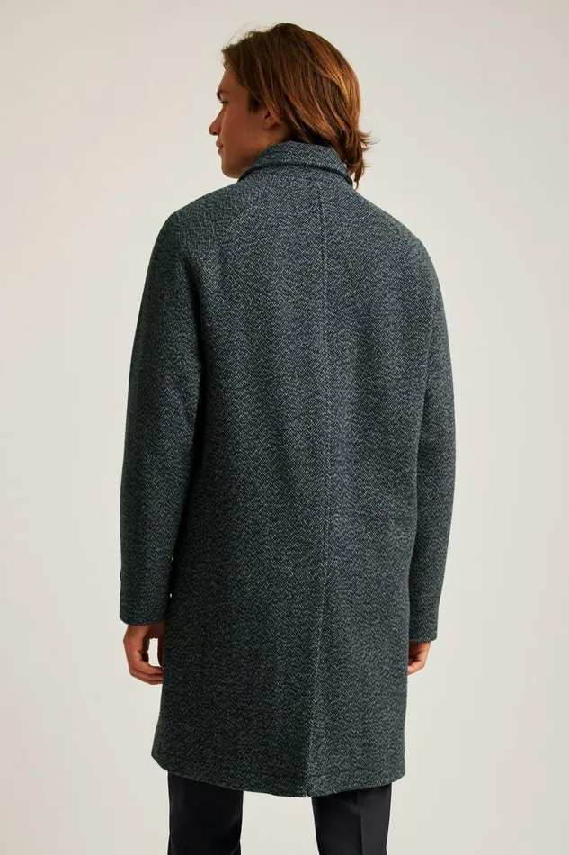Men Jackets and Coats Bonobos The Italian Wool Overcoat Navy Donegal