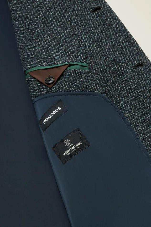 Men Jackets and Coats Bonobos The Italian Wool Overcoat Navy Donegal