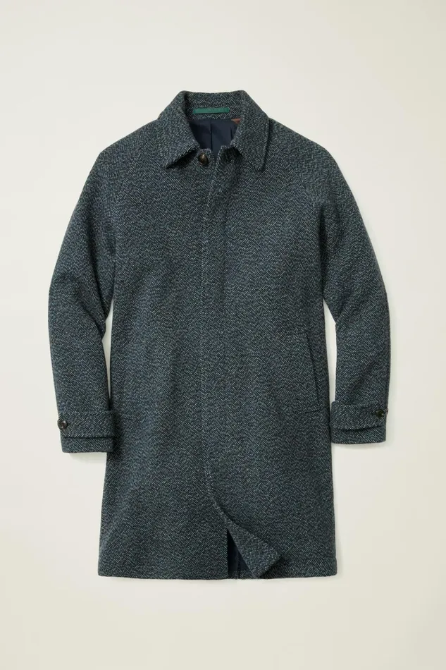Men Jackets and Coats Bonobos The Italian Wool Overcoat Navy Donegal