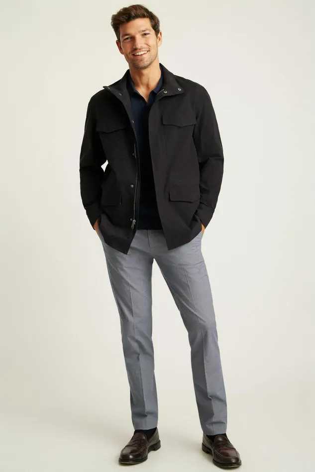 Men Jackets and Coats Bonobos The Tech Utility Jacket Jet Black