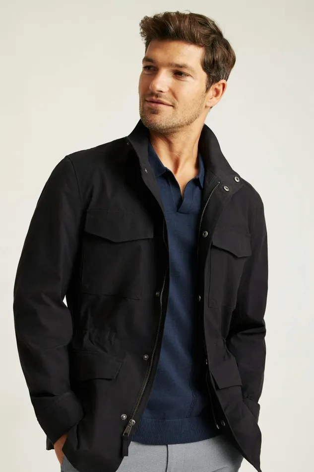 Men Jackets and Coats Bonobos The Tech Utility Jacket Jet Black