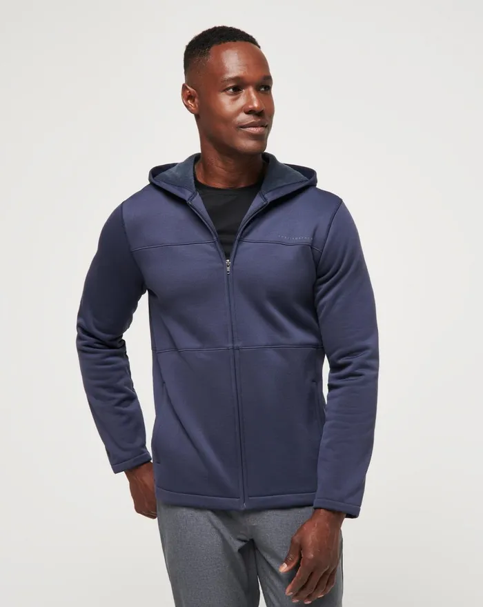 Men Jackets TravisMathew CITY POLAR FLEECE HOODIE Blue Nights