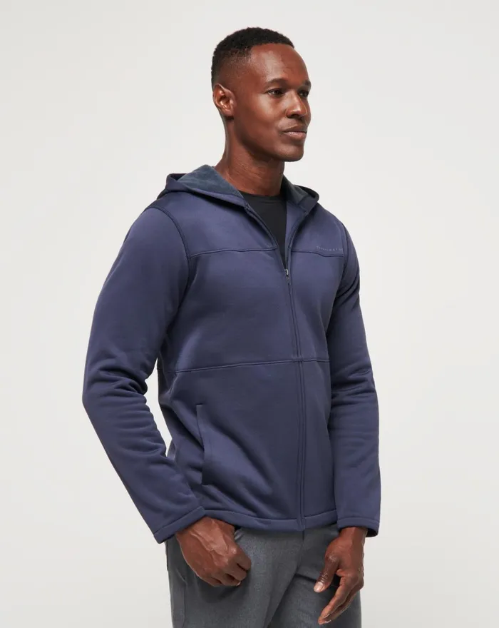 Men Jackets TravisMathew CITY POLAR FLEECE HOODIE Blue Nights