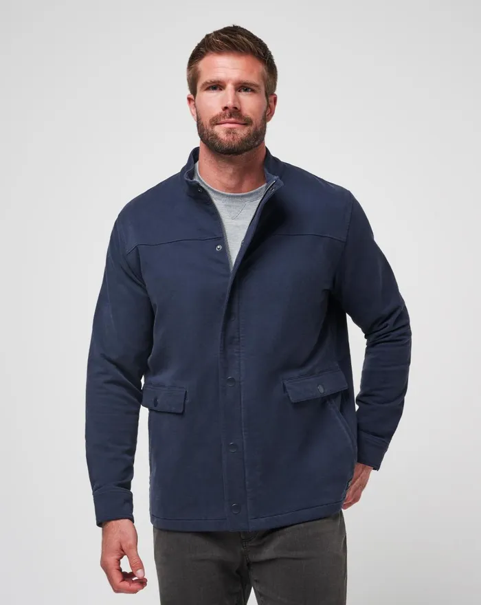 Men Jackets TravisMathew CLOUD DENIM FULL ZIP Blue Nights