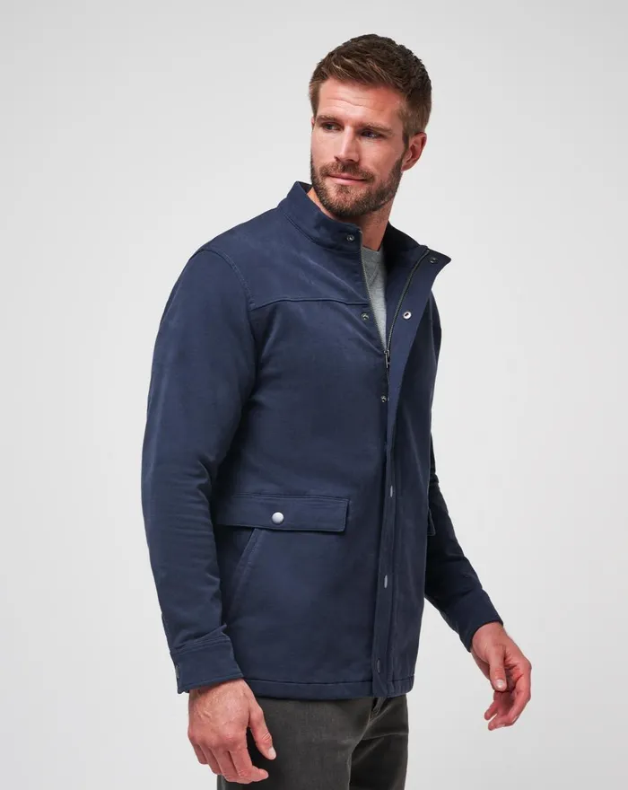 Men Jackets TravisMathew CLOUD DENIM FULL ZIP Blue Nights