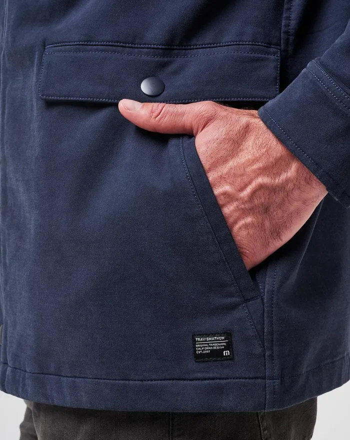 Men Jackets TravisMathew CLOUD DENIM FULL ZIP Blue Nights