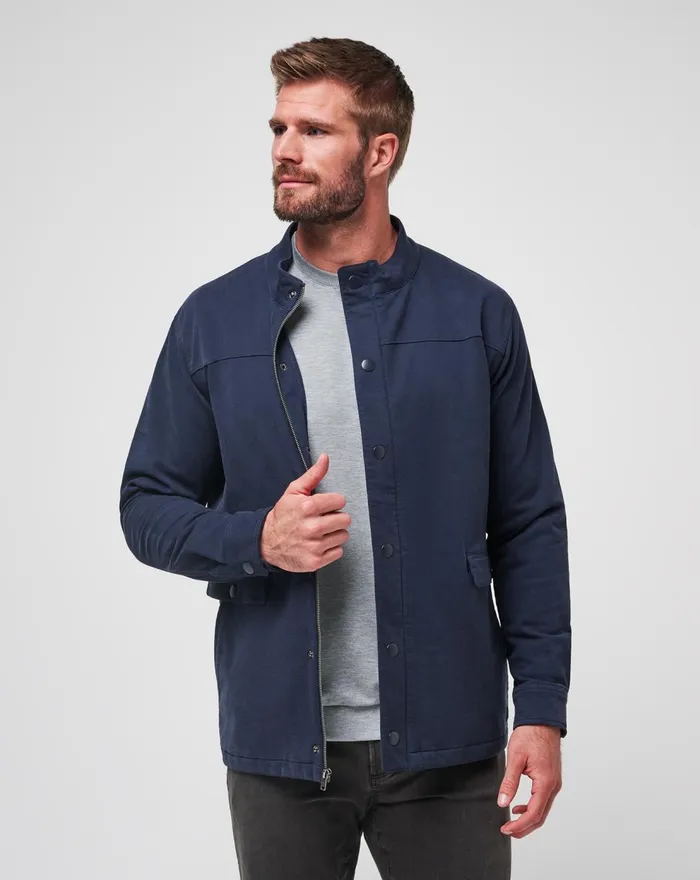 Men Jackets TravisMathew CLOUD DENIM FULL ZIP Blue Nights