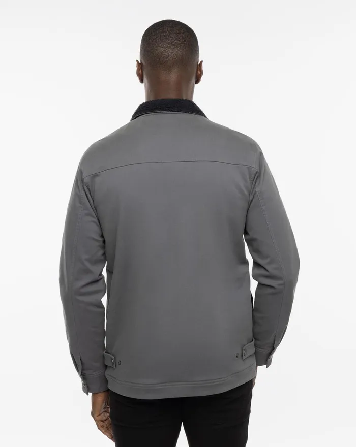 Men Jackets TravisMathew CLOUD DENIM SHERPA JACKET Grey Pinstripe