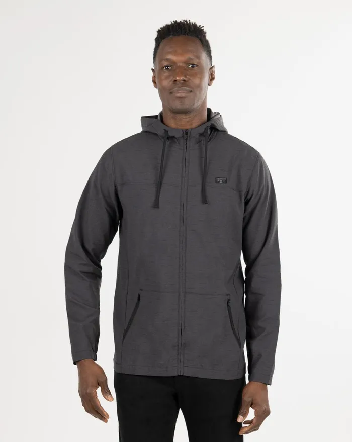 Men Jackets TravisMathew ELEMENT OF SURPRISE FULL ZIP HOODIE Heather Black