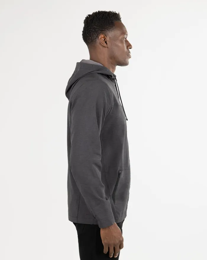 Men Jackets TravisMathew ELEMENT OF SURPRISE FULL ZIP HOODIE Heather Black